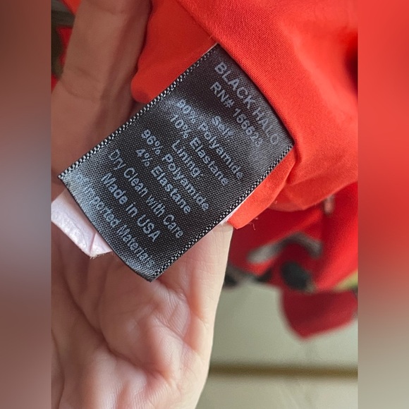 Black Halo Vibrant Red Floral Jodie Sheath Midi Dress - Picture 7 of 12